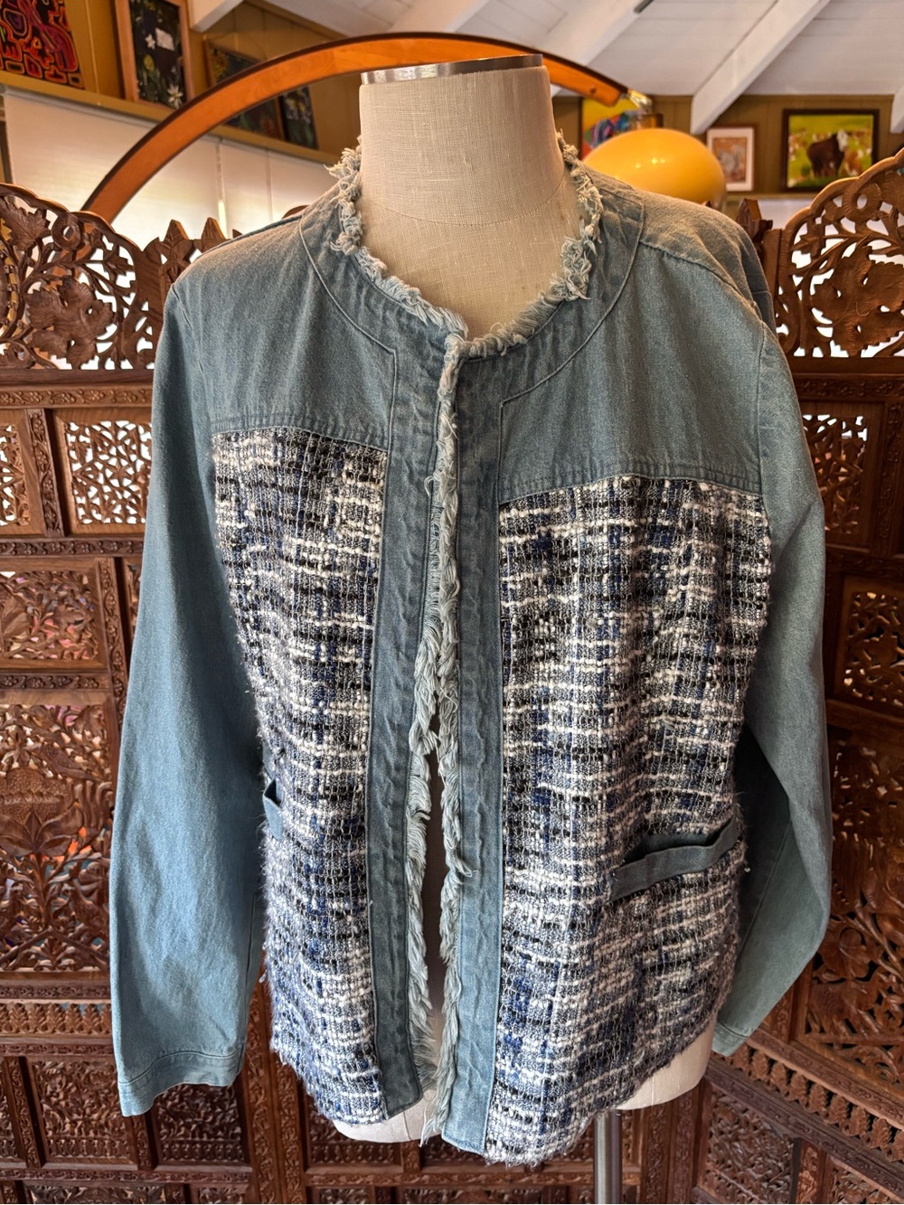 Arianna Two-Tone Light Blue Jacket lined